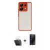 MARSİLYAN™- Redmi Note 13 Pro 5G Kılıf Ahenk Çizgi Serisi - Siyah 3D Antistatik Hayalet Cam Ekran Koruyucu + Kamera Lens Koruma Cam - SF