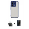 MARSİLYAN™- Redmi Note 13 Pro 5G Kılıf Ahenk Çizgi Serisi - Siyah 3D Antistatik Hayalet Cam Ekran Koruyucu + Kamera Lens Koruma Cam - SF