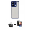 MARSİLYAN™- Redmi Note 13 Pro 5G Kılıf Ahenk Çizgi Serisi - Siyah 3D Antistatik Mat Seramik Nano Ekran Koruyucu + Kamera Lens Koruma Cam - SF