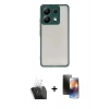 MARSİLYAN™- Redmi Note 13 Pro 5G Kılıf Ahenk Çizgi Serisi - Siyah 3D Antistatik Mat Seramik Nano Ekran Koruyucu + Kamera Lens Koruma Cam - SF