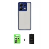MARSİLYAN™- Redmi Note 13 Pro 5G Kılıf Ahenk Çizgi Serisi - Siyah 6D Antistatik Mat Seramik Hayalet Nano Ekran Koruyucu + Raze Metal Kamera Lens - GS