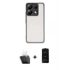 MARSİLYAN™- Redmi Note 13 Pro 5G Kılıf Ahenk Çizgi Serisi - Siyah 6D Antistatik Mat Seramik Hayalet Nano Ekran Koruyucu + Kamera Lens Koruma Cam - SF