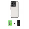 MARSİLYAN™- Redmi Note 13 Pro 5G Kılıf Ahenk Çizgi Serisi - Siyah 6D Antistatik Mat Seramik Hayalet Nano Ekran Koruyucu + Raze Metal Kamera Lens - GS
