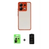 MARSİLYAN™- Redmi Note 13 Pro 5G Kılıf Ahenk Çizgi Serisi - Siyah 6D Antistatik Mat Seramik Hayalet Nano Ekran Koruyucu + Raze Metal Kamera Lens - SH