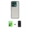 MARSİLYAN™- Redmi Note 13 Pro 5G Kılıf Ahenk Çizgi Serisi - Siyah 6D Antistatik Mat Seramik Hayalet Nano Ekran Koruyucu + Raze Metal Kamera Lens - GS