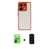 MARSİLYAN™- Redmi Note 13 Pro 5G Kılıf Ahenk Çizgi Serisi - Siyah 6D Antistatik Mat Seramik Hayalet Nano Ekran Koruyucu + Raze Metal Kamera Lens - GS