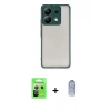 MARSİLYAN™- Redmi Note 13 Pro 5G Kılıf Ahenk Çizgi Serisi - Siyah Joko Magic 5D Cam + Gümüş Raze Metal Kamera Lens