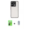 MARSİLYAN™- Redmi Note 13 Pro 5G Kılıf Ahenk Çizgi Serisi - Siyah Joko Magic 5D Cam + Gümüş Raze Metal Kamera Lens