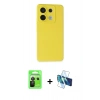 MARSİLYAN™- Redmi Note 13 Pro 5G Kılıf Ahenk Serisi - Siyah 3D Antistatik Cam Ekran Koruyucu + Raze Metal Kamera Lens - SH