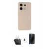 MARSİLYAN™- Redmi Note 13 Pro 5G Kılıf Ahenk Serisi - Siyah 3D Antistatik Hayalet Cam Ekran Koruyucu + Kamera Lens Koruma Cam - SF