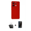 MARSİLYAN™- Redmi Note 13 Pro 5G Kılıf Ahenk Serisi - Siyah 3D Antistatik Hayalet Cam Ekran Koruyucu + Kamera Lens Koruma Cam - SF