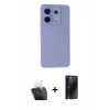 MARSİLYAN™- Redmi Note 13 Pro 5G Kılıf Ahenk Serisi - Siyah 3D Antistatik Hayalet Cam Ekran Koruyucu + Kamera Lens Koruma Cam - SF
