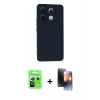 MARSİLYAN™- Redmi Note 13 Pro 5G Kılıf Ahenk Serisi - Siyah 3D Antistatik Mat Seramik Nano Ekran Koruyucu + Raze Metal Kamera Lens - GS