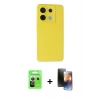 MARSİLYAN™- Redmi Note 13 Pro 5G Kılıf Ahenk Serisi - Siyah 3D Antistatik Mat Seramik Nano Ekran Koruyucu + Raze Metal Kamera Lens - GS
