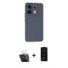 MARSİLYAN™- Redmi Note 13 Pro 5G Kılıf Ahenk Serisi - Siyah 6D Antistatik Mat Seramik Hayalet Nano Ekran Koruyucu + Kamera Lens Koruma Cam - SF