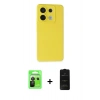MARSİLYAN™- Redmi Note 13 Pro 5G Kılıf Ahenk Serisi - Siyah 6D Antistatik Mat Seramik Hayalet Nano Ekran Koruyucu + Raze Metal Kamera Lens - SH