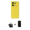 MARSİLYAN™- Redmi Note 13 Pro 5G Kılıf Ahenk Serisi - Siyah 6D Antistatik Mat Seramik Hayalet Nano Ekran Koruyucu + Kamera Lens Koruma Cam - SF