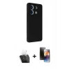 MARSİLYAN™- Redmi Note 13 Pro 5G Kılıf Akış Asil Koleksiyonu - Siyah 3D Antistatik Mat Seramik Nano Ekran Koruyucu + Kamera Lens Koruma Cam - SF