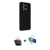 MARSİLYAN™- Redmi Note 13 Pro 5G Kılıf Akış Asil Koleksiyonu - Siyah 3D Antistatik Seramik Nano Ekran Koruyucu + Kamera Lens Koruma Cam - SF