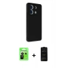 MARSİLYAN™- Redmi Note 13 Pro 5G Kılıf Akış Asil Koleksiyonu - Siyah 6D Antistatik Mat Seramik Hayalet Nano Ekran Koruyucu + Raze Metal Kamera Lens - SH
