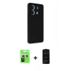 MARSİLYAN™- Redmi Note 13 Pro 5G Kılıf Akış Asil Koleksiyonu - Siyah 6D Antistatik Mat Seramik Hayalet Nano Ekran Koruyucu + Raze Metal Kamera Lens - GS