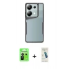 MARSİLYAN™- Redmi Note 13 Pro 5G Kılıf Akış Çizgi Koleksiyonu - Şeffaf Pasifik Cam Ekran Koruyucu + Raze Metal Kamera Lens - SH