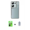 MARSİLYAN™- Redmi Note 13 Pro 5G Kılıf Akış Çizgi Koleksiyonu - Siyah Joko Magic 5D Cam + Raze Metal Kamera Lens - GS