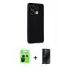 MARSİLYAN™- Redmi Note 13 Pro 5G Kılıf Atlas Minimal Prime - Siyah 3D Antistatik Hayalet Cam Ekran Koruyucu + Raze Metal Kamera Lens - SH