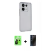 MARSİLYAN™- Redmi Note 13 Pro 5G Kılıf Atlas Minimal Prime - Siyah 3D Antistatik Hayalet Cam Ekran Koruyucu + Raze Metal Kamera Lens - SH