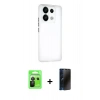 MARSİLYAN™- Redmi Note 13 Pro 5G Kılıf Atlas Minimal Prime - Siyah 3D Antistatik Hayalet Cam Ekran Koruyucu + Raze Metal Kamera Lens - SH