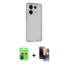 MARSİLYAN™- Redmi Note 13 Pro 5G Kılıf Atlas Minimal Prime - Siyah 3D Antistatik Mat Seramik Nano Ekran Koruyucu + Raze Metal Kamera Lens - GS
