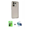 MARSİLYAN™- Redmi Note 13 Pro 5G Kılıf Atlas Minimal Prime - Siyah 3D Antistatik Seramik Nano Ekran Koruyucu + Raze Metal Kamera Lens - SH