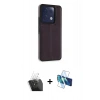 MARSİLYAN™- Redmi Note 13 Pro 5G Kılıf Çekirdek Klasik - Siyah 3D Antistatik Cam Ekran Koruyucu + Kamera Lens Koruma Cam - SF