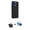 MARSİLYAN™- Redmi Note 13 Pro 5G Kılıf Çekirdek Klasik - Siyah 3D Antistatik Cam Ekran Koruyucu + Kamera Lens Koruma Cam - SF
