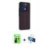 MARSİLYAN™- Redmi Note 13 Pro 5G Kılıf Çekirdek Klasik - Siyah 3D Antistatik Seramik Nano Ekran Koruyucu + Raze Metal Kamera Lens - SH