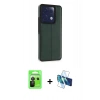 MARSİLYAN™- Redmi Note 13 Pro 5G Kılıf Çekirdek Klasik - Siyah 3D Antistatik Seramik Nano Ekran Koruyucu + Raze Metal Kamera Lens - SH