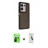 MARSİLYAN™- Redmi Note 13 Pro 5G Kılıf Eksen Işık - Şeffaf Pasifik Cam Ekran Koruyucu + Raze Metal Kamera Lens - SH