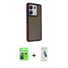 MARSİLYAN™- Redmi Note 13 Pro 5G Kılıf Eksen Işık - Şeffaf Pasifik Cam Ekran Koruyucu + Raze Metal Kamera Lens - GS