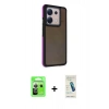 MARSİLYAN™- Redmi Note 13 Pro 5G Kılıf Eksen Işık - Şeffaf Pasifik Cam Ekran Koruyucu + Raze Metal Kamera Lens - GS