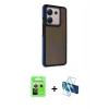 MARSİLYAN™- Redmi Note 13 Pro 5G Kılıf Eksen Işık - Siyah 3D Antistatik Cam Ekran Koruyucu + Raze Metal Kamera Lens - GS