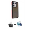 MARSİLYAN™- Redmi Note 13 Pro 5G Kılıf Eksen Işık - Siyah 3D Antistatik Cam Ekran Koruyucu + Şeffaf Kamera Lens Koruma Cam