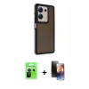 MARSİLYAN™- Redmi Note 13 Pro 5G Kılıf Eksen Işık - Siyah 3D Antistatik Mat Seramik Nano Ekran Koruyucu + Raze Metal Kamera Lens - SH