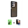 MARSİLYAN™- Redmi Note 13 Pro 5G Kılıf Eksen Işık - Siyah 3D Antistatik Mat Seramik Nano Ekran Koruyucu + Raze Metal Kamera Lens - SH