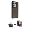 MARSİLYAN™- Redmi Note 13 Pro 5G Kılıf Eksen Işık - Siyah 3D Antistatik Mat Seramik Nano Ekran Koruyucu + Kamera Lens Koruma Cam - SF