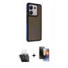 MARSİLYAN™- Redmi Note 13 Pro 5G Kılıf Eksen Işık - Siyah 3D Antistatik Mat Seramik Nano Ekran Koruyucu + Kamera Lens Koruma Cam - SF