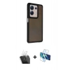 MARSİLYAN™- Redmi Note 13 Pro 5G Kılıf Eksen Işık - Siyah 3D Antistatik Seramik Nano Ekran Koruyucu + Kamera Lens Koruma Cam - SF