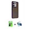 MARSİLYAN™- Redmi Note 13 Pro 5G Kılıf Eksen Işık - Siyah 3D Antistatik Seramik Nano Ekran Koruyucu + Raze Metal Kamera Lens - SH