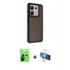 MARSİLYAN™- Redmi Note 13 Pro 5G Kılıf Eksen Işık - Siyah 3D Antistatik Seramik Nano Ekran Koruyucu + Raze Metal Kamera Lens - SH