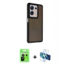 MARSİLYAN™- Redmi Note 13 Pro 5G Kılıf Eksen Işık - Siyah 3D Antistatik Seramik Nano Ekran Koruyucu + Raze Metal Kamera Lens - SH