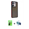 MARSİLYAN™- Redmi Note 13 Pro 5G Kılıf Eksen Işık - Siyah 3D Antistatik Seramik Nano Ekran Koruyucu + Raze Metal Kamera Lens - SH